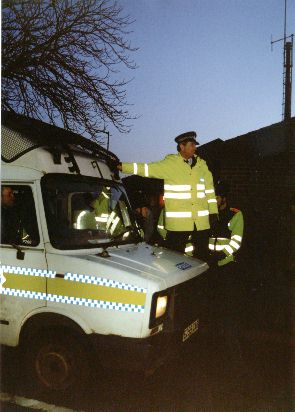VG van with police