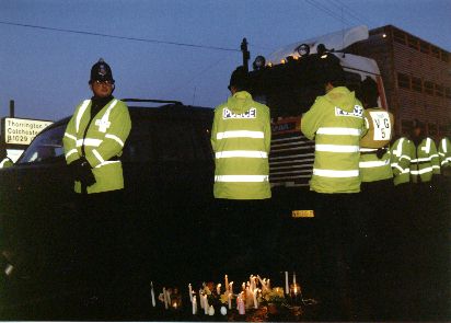 candlelit vigil with police