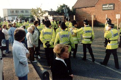 Police at the port gates